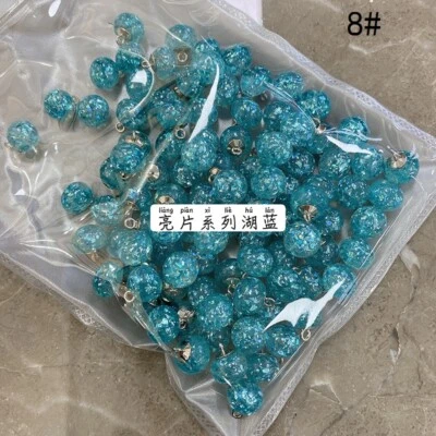 20X 10mm Crystal Bling Buttons Ball Shape Metal Shank Round Fasteners for Shirts - Image 1 of 4