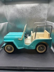 Vintage 1960's Tonka Blue Turquoise Jeep with Rare Roll Bars And Rear Seat - Picture 1 of 13