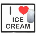 I Love Heart Ice Cream - Thin Pictoral Plastic Mouse Pad Mat BadgeBeast