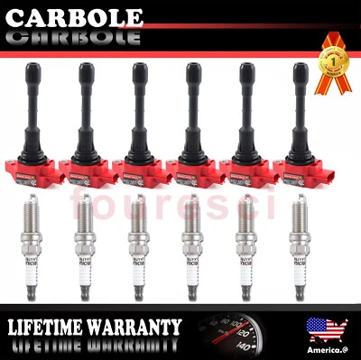 Bobina de encendido 6 piezas + bujía 6 piezas para Nissan Máxima V6 2009-2019 3,5 L UF550 Foto 1 de 4