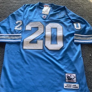 Camiseta de fútbol americano cosida azul Barry Sanders #20 de los Detroit Lions talla 3XL NUEVA CON ETIQUETAS COMO ESTÁ - Imagen 1 de 20