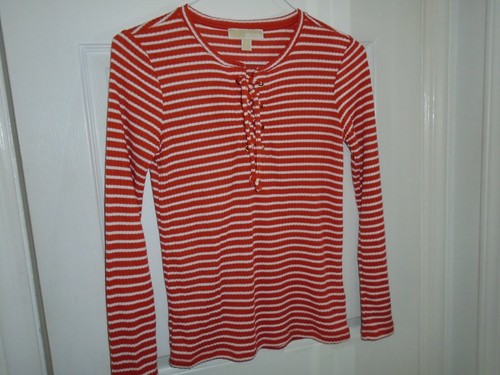 Top Michael Kors a righe con lacci taglia S