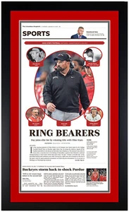 Ohio State Buckeyes 2025 Ryan Day Joins the "Ring Bearers" Art Print Framed! - Picture 1 of 1