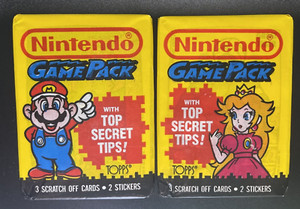Nintendo Game Pack Trading Cards 1989 Topps  Unopened Two packs Mario & Peach