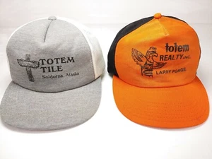 Advertising Totem Tile Trucker Mesh Snapback Hat Soldotna Alaska Realty Poage - Picture 1 of 9