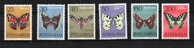Conjunto de selos de borboletas/borboletas da Iugoslávia 1964 (Michel 1069/74) bom, sem marca de charneira - Imagem 1 de 2
