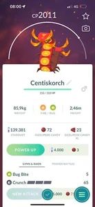 Pokémon Go | Centiskorch (Sizzlipede Evolution) | Comercio 20K Stardust (al azar) - Imagen 1 de 1