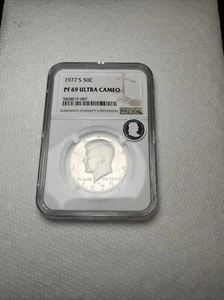 1977 S Kennedy Half Dollar PF 69 ULTRA CAMEO ECC NGC Certified - Picture 1 of 4