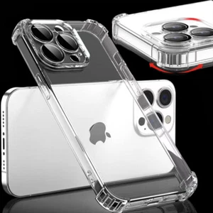 For iPhone 16 15 Pro Max 14 13 12 11 Silicone Clear TPU Soft Phone Case Cover - Picture 1 of 12