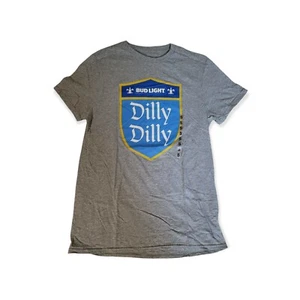 Bud Light "Dilly Dilly" Official Brand Gray T-Shirt Men's / Adult Size Small NWT - Picture 1 of 5