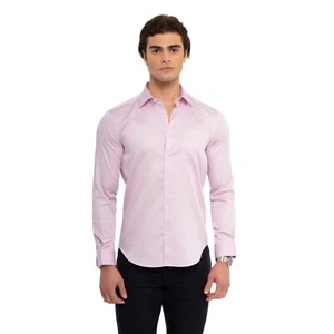 %100 Cotton Men's Regular Fit Shirt, Long Sleeve Button Down Dress Shirt for Men - Picture 1 of 38