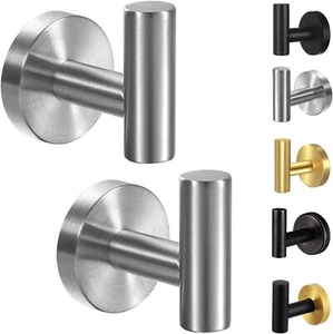 Towel Hooks, 2 Pack Wall Mount, Stainless Steel Heavy Duty for Bathroom, Kitchen - Picture 1 of 7