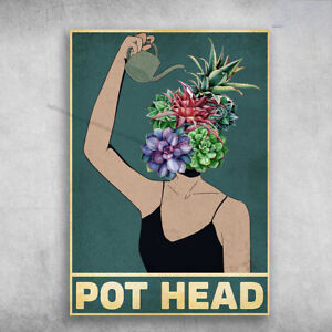 Affiche de jardinage, décoration de jardin, affiche tête de pot