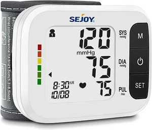 Automatic Blood Pressure Monitor Wrist Digital Cuff BP Machine Test Meter White - Picture 1 of 10