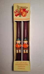 Vintage Thanksgiving Taper Candle Harvest 3D Pilgrim Pumkin Butgandy NIB Unused - Picture 1 of 5