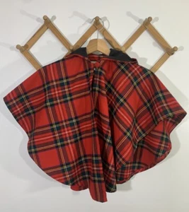 O’Neil Of Dublin Poncho Cape Wool Plaid Tartan Kids Small 3/4T - Picture 1 of 8