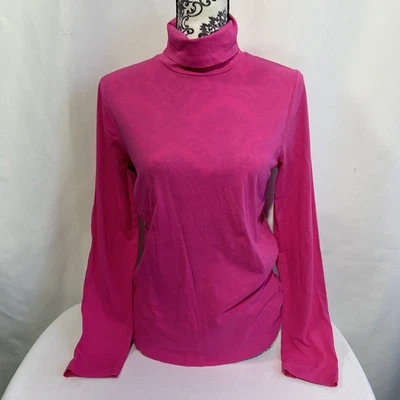 J. Camisa de cuello alto Crew para mujer talla mediana rosa manga larga Foto 1 de 4