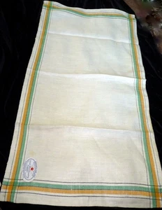 NEW 5 Vintage Linen Tea Dish Towels Striped Retro Farmhouse Cottage Unused - Picture 1 of 2