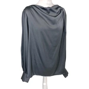 Love & Roses Grey Satin Blouse UK22 Cowl Neck Long Sleeve New With Tags - Picture 1 of 5