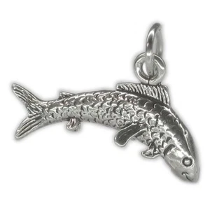 Trout Fish sterling silver charm .925 x 1 Fishing Fisherman charms - Picture 1 of 5