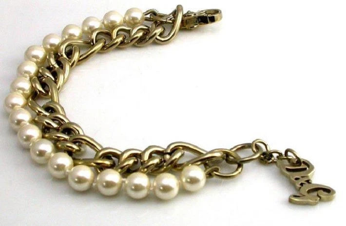 DOLCE & GABBANA D&G DJ0665 Fancy Damen Perlenarmband Jewels Armkette Edelstahl - Bild 1 von 1