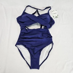 Women's One Piece Swimsuits Tummy Control Cutout High Waisted Bathing Suit Sz S - Picture 1 of 10