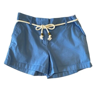 British Khaki Blue Flat Front Chico Shorts - Size 6 - Image 1 of 4
