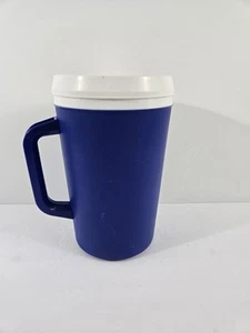 Vintage Aladdin 32 oz Blue Insulated Travel Coffee Mug Tumbler Cup w/ Lid - Picture 1 of 5