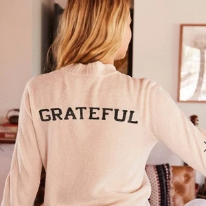 Spiritual Gangster Chenille Sweater Serinity Greatful Cream Comfy Cozy Sz Xs - Picture 1 of 9