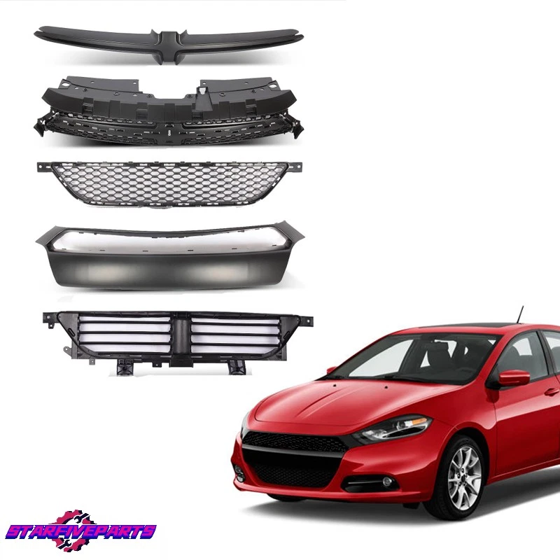 For 2013 2014 2015 2016 Dodge Dart Front Grille/Bumper Trim/Radiator/Shutter 5PC - Изображение 1 из 4