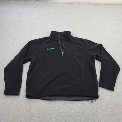 7-Eleven 1/4 拉链运动衫男式中号黑色刺绣员工方便 — 第 1/4 张图片