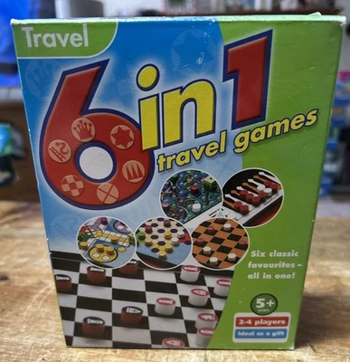 New Travel Chess Draughts Backgammon Etc Tesco Travel 6 In 1 Travel Board Games - Image 1 of 4
