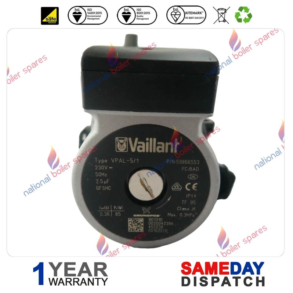 VAILLANT ECOTEC PRO 24 & 28 & 24 R1 & 28 R1 BOILER PUMP 0020136638  (3 Wire) - Image 1 of 4