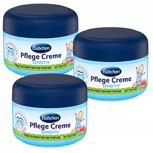 3x 75ml Bubchen Care Cream Sensitive Nourishes & protects Face & Body Almond Oil - Picture 1 of 3