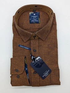 Camisa manga larga REDMOND talla 4XL 49/50 cuello Kent óxido franela ajuste regular - Imagen 1 de 4