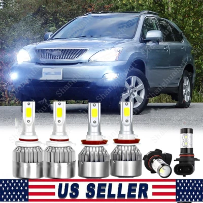 6000K LED Headlight Fog 6X Bulbs Combo For Lexus RX330 2004-2006 RX350 2007-2009 - Image 1 of 4