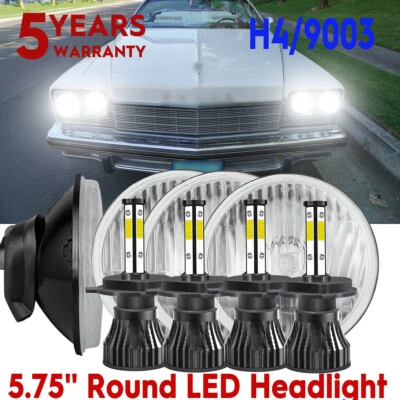 Para Buick LeSabre 1959-1975 4 Piezas 5.75" Pulgadas Faros LED H4 Kit de Lámpara Alta-Baja Foto 1 de 4