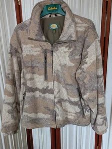 Cabelas Wooltimate Camo Zip Jacket Wool Blend Fleece Windshear Hunting ~ L Large - Picture 1 of 7