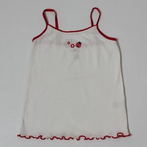 Gymboree Girl's White Cami Tank Top with Red Ladybug Graphics in size 5-6 - Picture 1 of 1