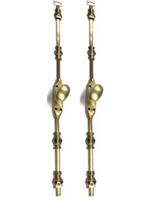 2 sets CREMONE solid Rustic hand made brass Heavy French turn Bolt large knob - Picture 1 of 7