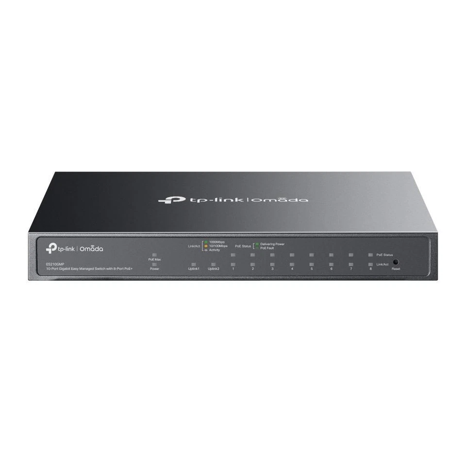 SWITCH 10P LAN Gigabit PoE+ TP-LINK ES210GMP Easy Managed 8P Gigabit PoE (integ, - Immagine 1 di 1