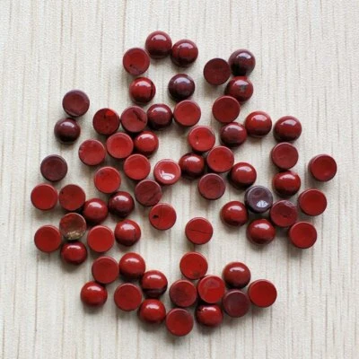 100pcs 6mm Natural Red Jasper Stone Round CAB CABOCHON DIY Jewelry No Holes - Image 1 of 4