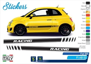Racing Adhesive Strips Side Doors Fiat 500 Abarth Cabrio FI AB S2 - Picture 1 of 1