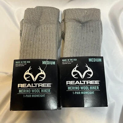 Merino Wool Hiker Socks Medium Midweight 2 Pairs - Image 1 of 4