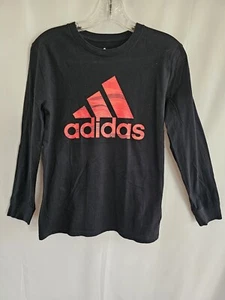 Adidias T-Shirt Ragazzo Nera Maglietta Manica Lunga Taglia Media 10/12 - Foto 1 di 6