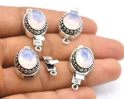 1 Pc Pink Quartz Box Clasp 1 Strand Antique Silver Plated - Image 1 of 4