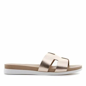 STEVEN by Steve Madden Natural Comfort Dana Leather Slide Sandal, Size 8 , Rose - Picture 1 of 6