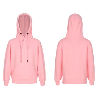 Sudadera con capucha pulóver lisa manga larga con cordón para niños con bolsillo Foto 1 de 3