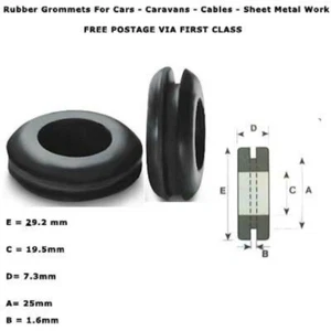 25mm 1" 50 PCS RUBBER AUTOMOTIVE CABLE WIRING OPEN GROMMETS RING ELECTRICAL - Picture 1 of 1