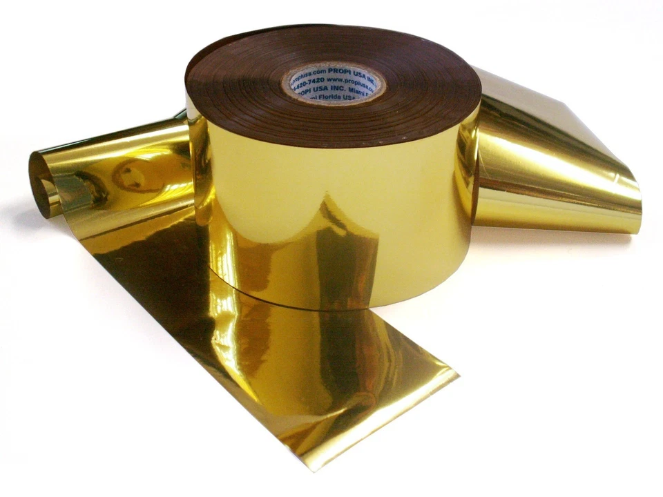 Lámina de estampado en caliente BBB 350 ORO 24"x1000'.  Mejor lámina para servilletas papeles ásperos Foto 1 de 4